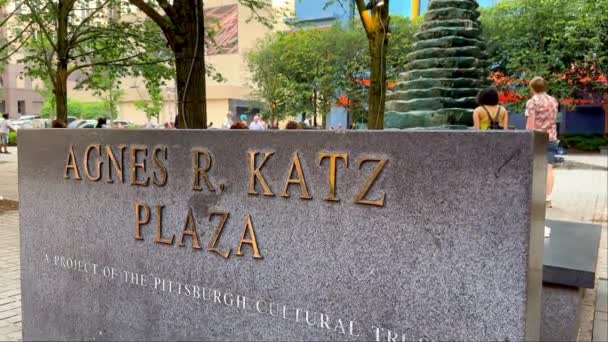 Agnes Katz Plaza Pittsburgh Pittsburgh Usa Junio 2023 — Vídeos de Stock
