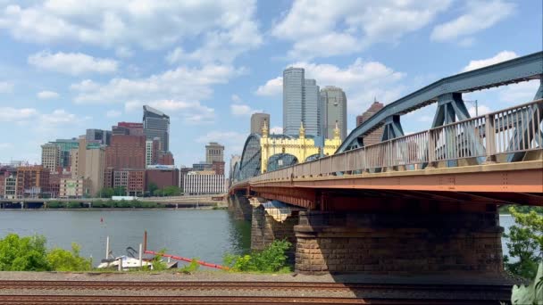 Smithfield Bridge Pittsburghu Pittsburgh Usa Června 2023 — Stock video