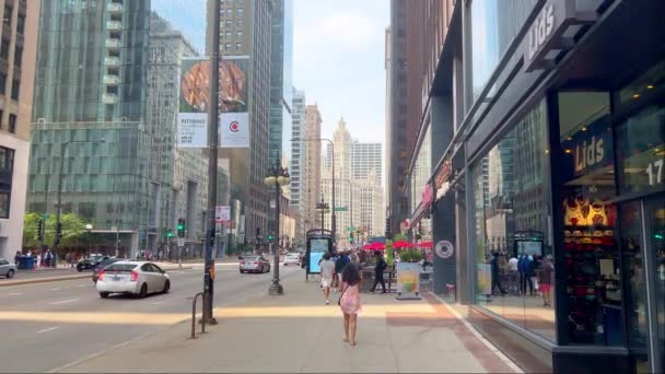 Вид Улицу Чикаго Мичиган Авеню Чикаго Сша Июнь 2023 — стоковое видео