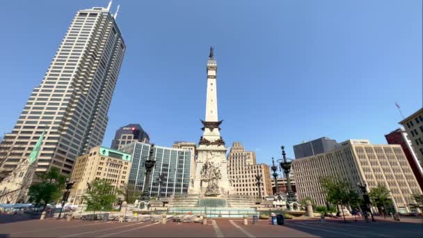 Indianapolis Teki Asker Denizciler Anıtı Indianapolis Abd Haziran 2023 — Stok video