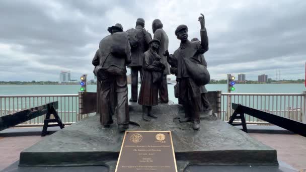 Brama Miejsca Pamięci Wolności Detroit Detroit Usa Czerwiec 2023 — Wideo stockowe