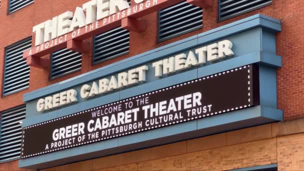 Teatro Greer Cabaret Theater Square Pittsburgh Pittsburgh Usa Junio 2023 — Vídeo de stock