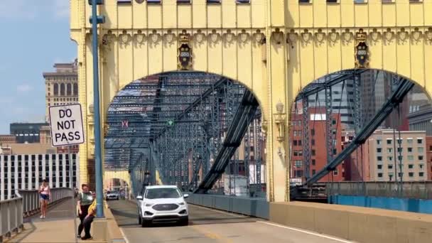 Smithfield Bridge Питтсбурге Питтсбург Сша Июня 2023 Года — стоковое видео