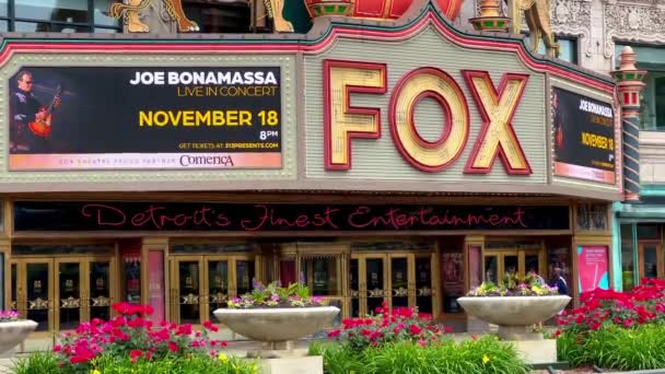 Zabytkowy Teatr Fox Detroit Detroit Usa Czerwiec 2023 — Wideo stockowe
