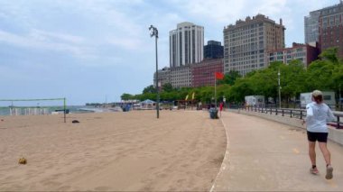 Chicago 'daki Oak Caddesi Plajı - Chicago, ABD - Haziran 06, 2023