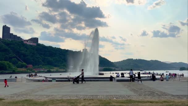 Der Brunnen Point State Park Pittsburgh Pittsburgh Usa Juni 2023 — Stockvideo