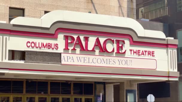 Columbus Palace Theatre Centro Ciudad Columbus Estados Unidos Junio 2023 — Vídeos de Stock