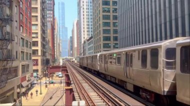 Chicago 'daki Adams Wabash Metro İstasyonu - Chicago, ABD - Haziran 06, 2023