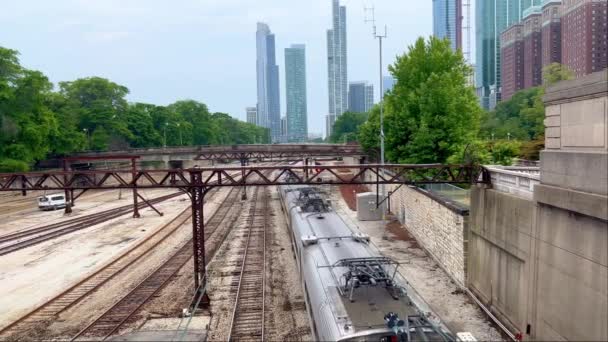 Tory Kolejowe Chicago Chicago Usa Czerwiec 2023 — Wideo stockowe