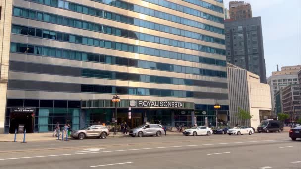 Royal Sonesta Hotel Στο Κέντρο Του Σικάγο Chicago Ηπα Ιούνιος — Αρχείο Βίντεο