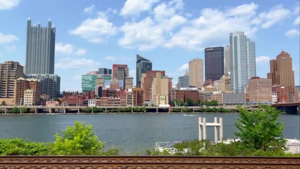 匹兹堡市中心天际线 2023年6月9日 美国皮特士堡 — 图库视频影像