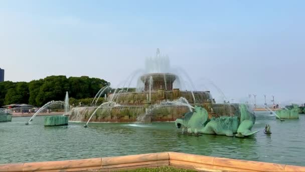 Buckingham Fountain Grant Park Chicago Chicago Usa Ιούνιος 2023 — Αρχείο Βίντεο