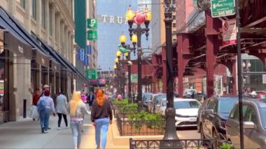 Chicago, Wabash Bulvarı - Chicago, ABD - Haziran 06, 2023