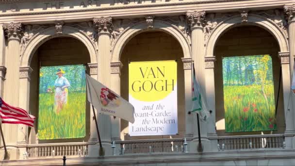 Van Gogh Tentoonstelling Het Art Institute Chicago Chicago Usa Juni — Stockvideo