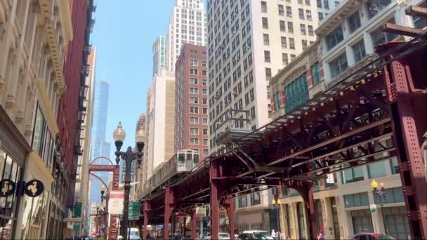 Wabash Avenue Chicago Chicago Verenigde Staten Juni 2023 — Stockvideo