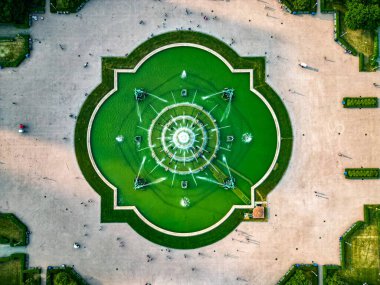 Chicago 'daki Buckingham Çeşmesi - yukarıdan bakıldığında - Chicago, Birleşik Devletler - Haziran 06, 2023