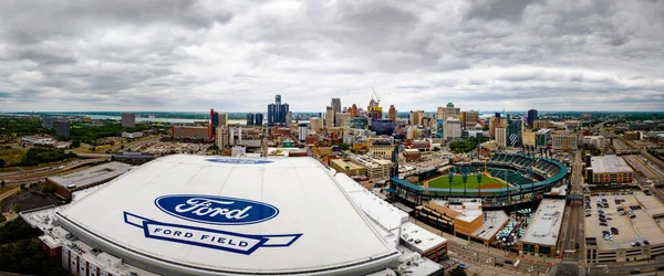 Ford Field Comerica Park City Detroit Letecký Výhled Detroit Spojené — Stock fotografie
