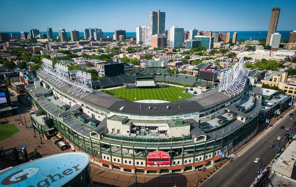 Wrigley Field Baseball Stadium Chicago Hem För Chicago Cubs Chicago — Stockfoto