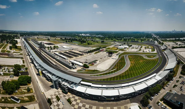 stock image Indianapolis Motor Speedway Racetrack from above - Panoramic shot - INDIANAPOLIS, UNITED STATES - JUNE 08, 2023