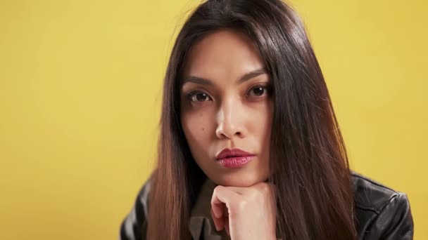 Närbild Asian Beauty Studio Extrem Slow Motion Skott — Stockvideo