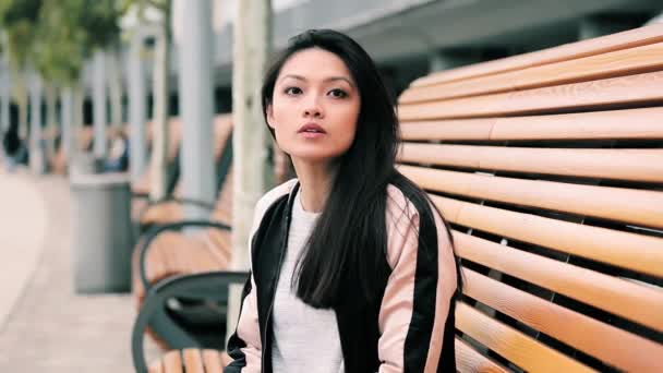 Mooi Aziatisch Meisje Poseren Voor Camera Mensen Fotografie — Stockvideo