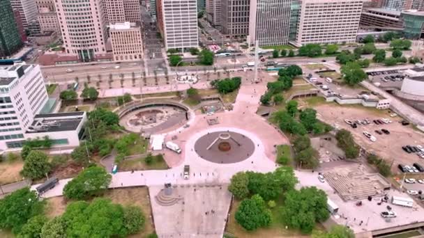 Hart Plaza Στο Ντιτρόιτ Από Ψηλά Detroit Michigan Ιουνιου 2023 — Αρχείο Βίντεο
