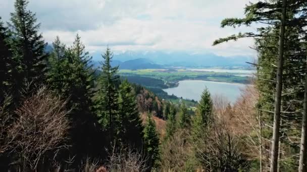 Underbar Natur Allgau Tyskland Fantastiska Drönare Fotografi — Stockvideo
