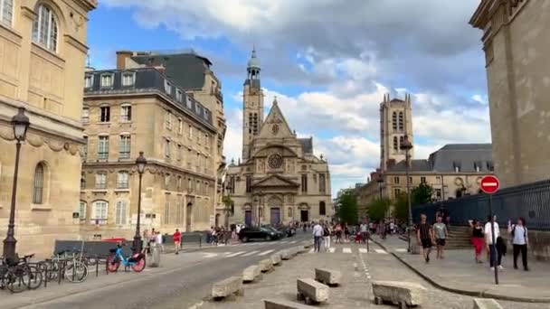 巴黎市圣埃蒂安 杜蒙特教堂 从Pantheon广场看巴黎 2023年9月5日 — 图库视频影像