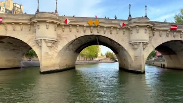 Paris Teki Ünlü Pont Neuf Köprüsü Paris France Eylül 2023 — Stok video