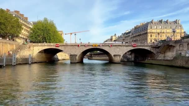 Paris Seine Nehri Seyahat Fotoğrafçılığı — Stok video