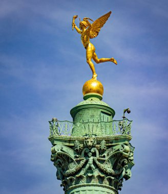 Paris 'teki Bastille Meydanı' ndaki Sütun - Paris 'te seyahat fotoğrafçılığı