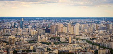 Fransa 'nın Paris şehrinin havadan görünüşü - Paris' te seyahat fotoğrafçılığı