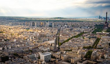 Fransa 'nın Paris şehrinin havadan görünüşü - Paris' te seyahat fotoğrafçılığı