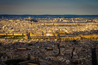 Fransa 'nın Paris şehrinin havadan görünüşü - Paris' te seyahat fotoğrafçılığı