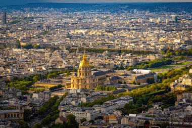 Fransa 'nın Paris şehrinin havadan görünüşü - Paris' te seyahat fotoğrafçılığı