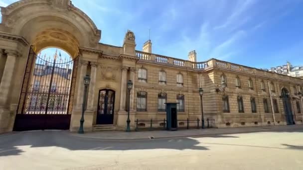 Palacio Elíseo París Oficina Del Presidente Gobierno Francés París Francia — Vídeo de stock