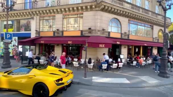 Exklusiva Gatorna Runt Louvren Paris Paris Frankrike September 2023 — Stockvideo