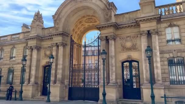 Palacio Elíseo París Oficina Del Presidente Gobierno Francés París Francia — Vídeo de stock