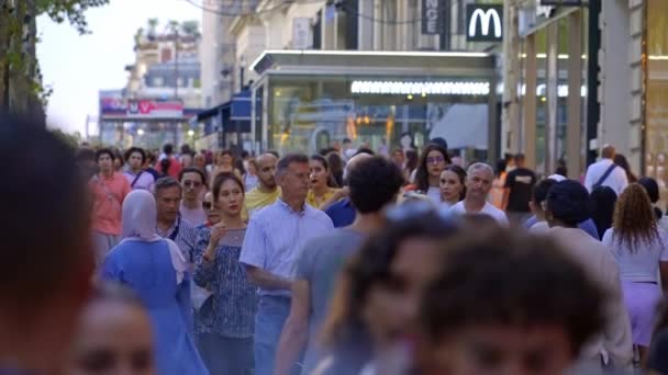 Extrémní Zpomalení Chůze Lidí Champs Elysee Avenue Paříži Paříž Francie — Stock video