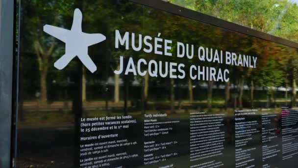 Paris Seine Nehri Ndeki Quai Branly Jacques Chirac Müzesi Paris — Stok video