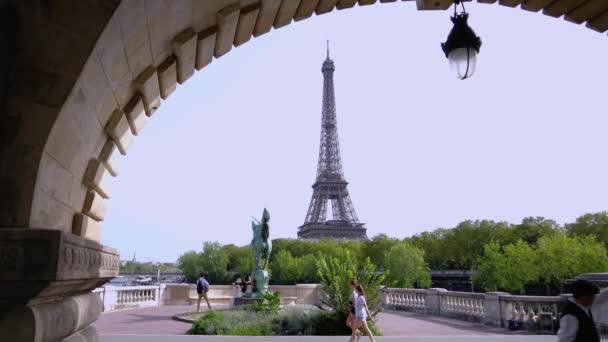 Híres Bir Hakeim Híd Szajna Felett Párizsban Párizs Franciaország 2023 — Stock videók