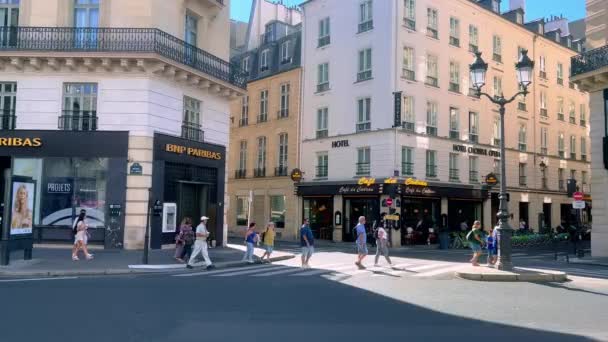 Typiska Gatorna Och Herrgårdarna Paris Paris Frankrike September 2023 — Stockvideo