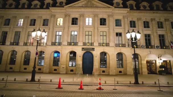 Gece Paris Inanılmaz Lüks Vendome Meydanı Paris France Eylül 2023 — Stok video