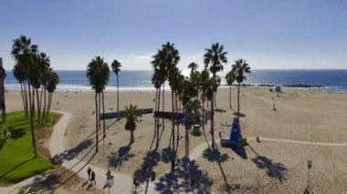 Venedik Plajı California yukarıdan güneşli bir günde Los Angeles Drone 'un hava fotoğrafçılığı