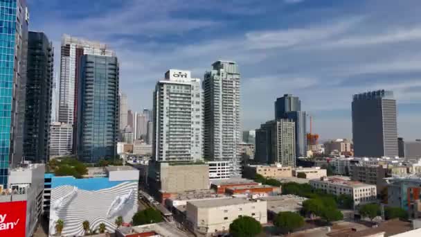 Centro Rascacielos Los Ángeles Vista Aérea Los Angeles Drone Metraje — Vídeo de stock