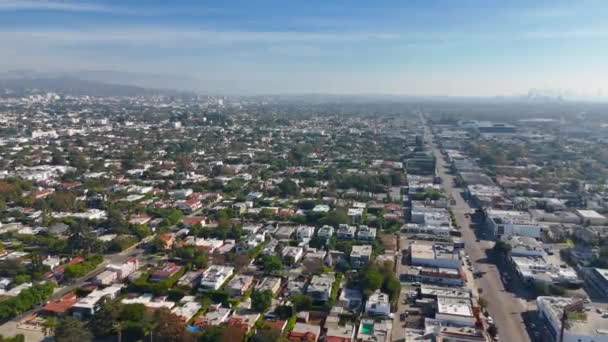 Volo Sopra West Hollywood Los Angeles Drone Riprese Fotografia Aerea — Video Stock