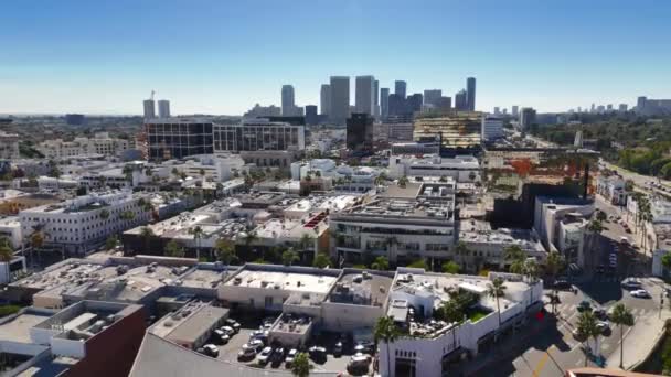 Беверли Хиллз Сверху Лос Анджелес Отснятый Беспилотником Лос Анджелес Сша — стоковое видео