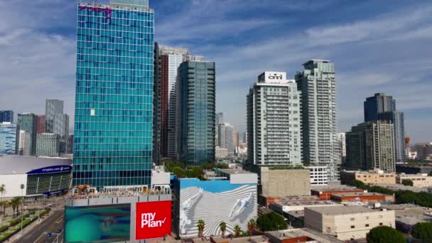 Vuelo Sobre Centro Convenciones Los Ángeles Pico Boulevard Imágenes Drones — Vídeo de stock