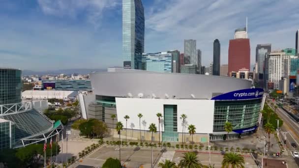 Crypto Com Arena Центрі Лос Анджелеса Колишня Staples Arena Зверху — стокове відео