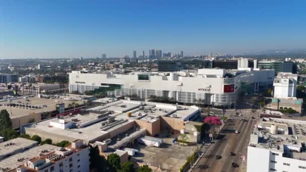 Beverly Center West Hollywood Luchtfoto Los Angeles Drone Footage Los — Stockvideo